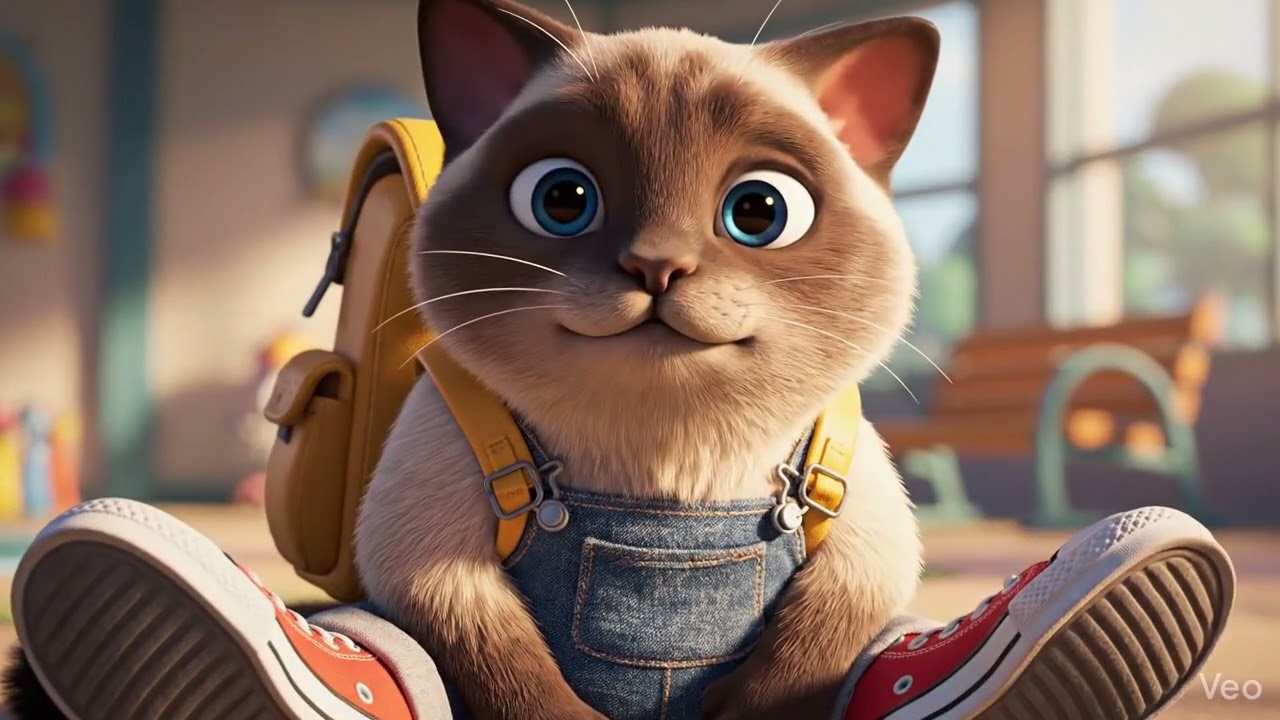 Watch This Funny Black Cat in Overalls & Backpack! 😹 