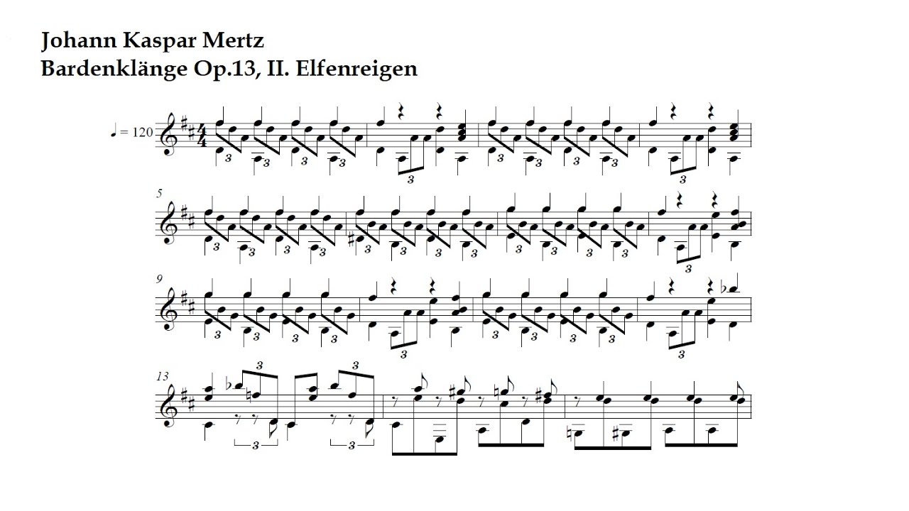 J. Kaspar Mertz. Bardenklänge Op.13, II. Elfenreigen