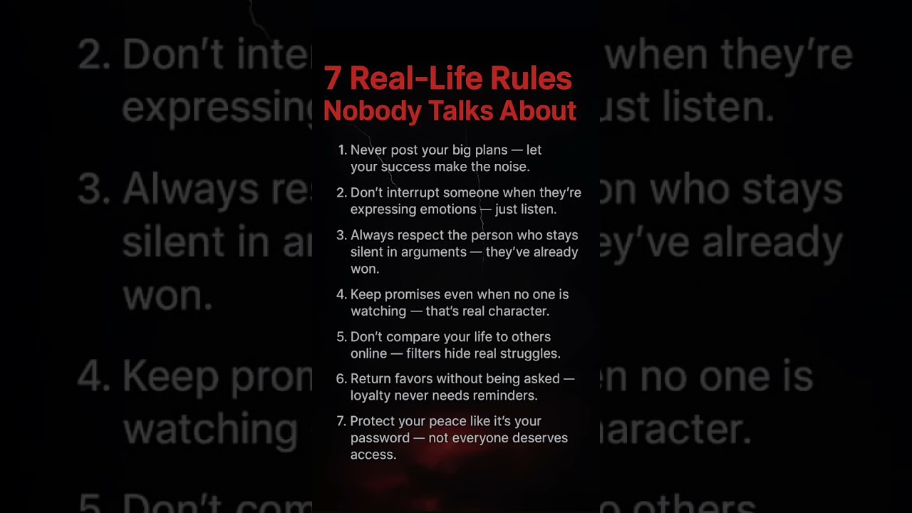 7 Real-Life Rules Nobody Talks About 💯 | Life Truths You Must Know 🔥 