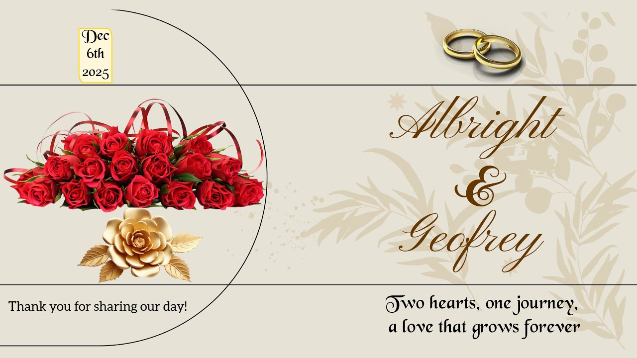 Marriage is a Treasure - Albright weds Geoffrey - Wedding Service | Holy Matrimony | 💒 💍