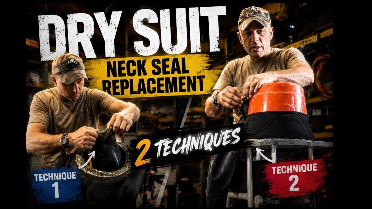 Dry suit- neck seal replacement, 2 techniques explained in 5 minutes