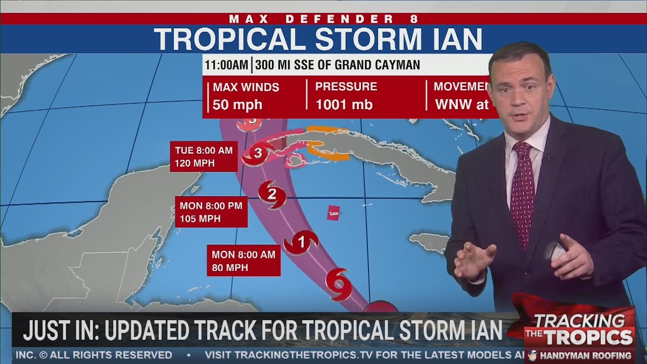 Latest Track: Tropical Storm Ian Nears Turn Toward Florida | Tracking the Tropics (Sept. 25, 2022)