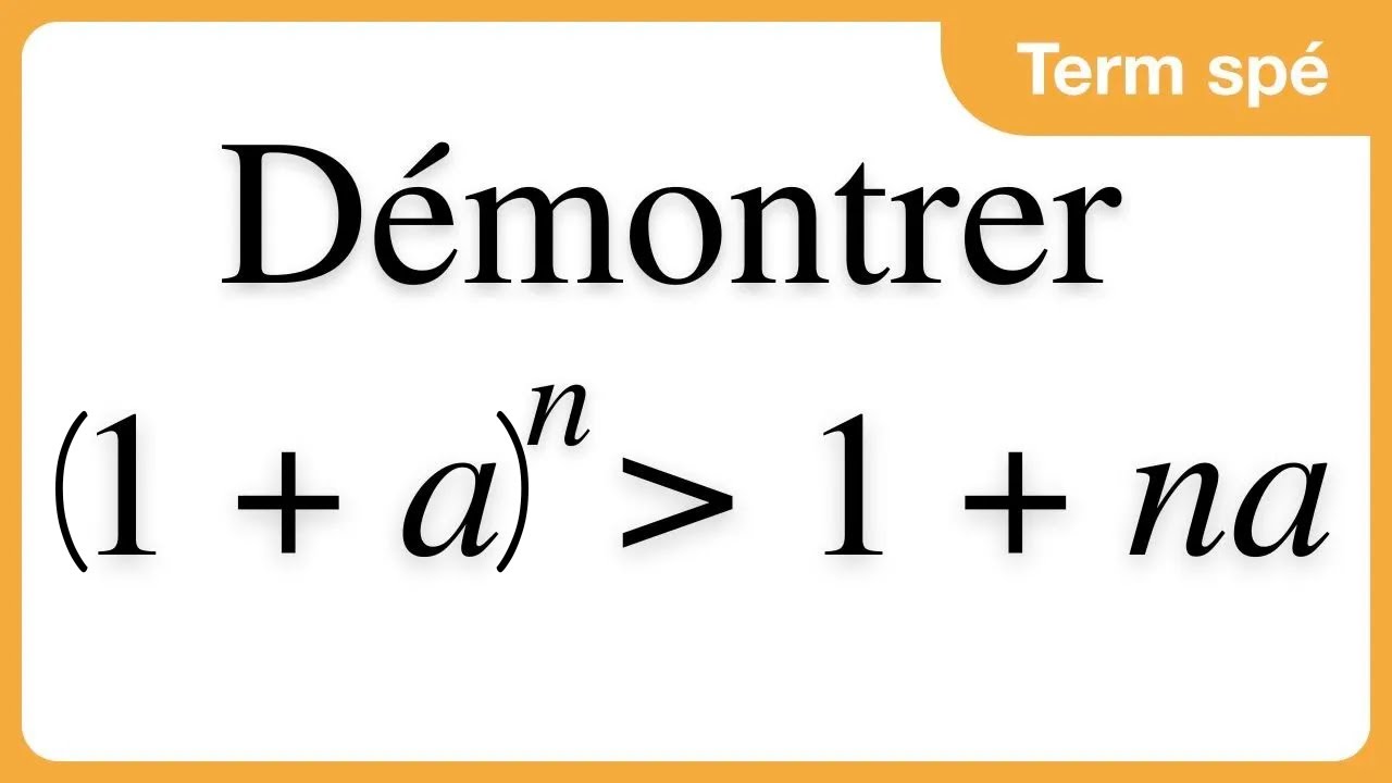 Démonstration de l'inégalité de Bernoulli avec une récurrence
