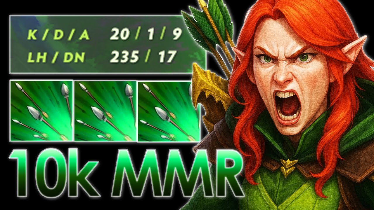 WINDRANGER 10K MMR MID BUILD – 20 Kills & Total Control 7.39b