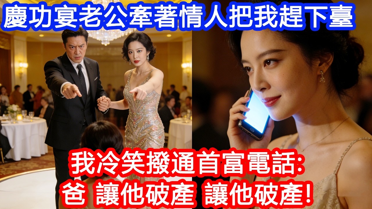 【情感故事】慶功宴，總裁老公牽著情人把我趕下臺：你就是個累贅！我沒鬧，冷笑撥通首富電話：爸，讓他破產，一無所有！#故事 #人生哲理 #婚姻 #出軌 #爽文