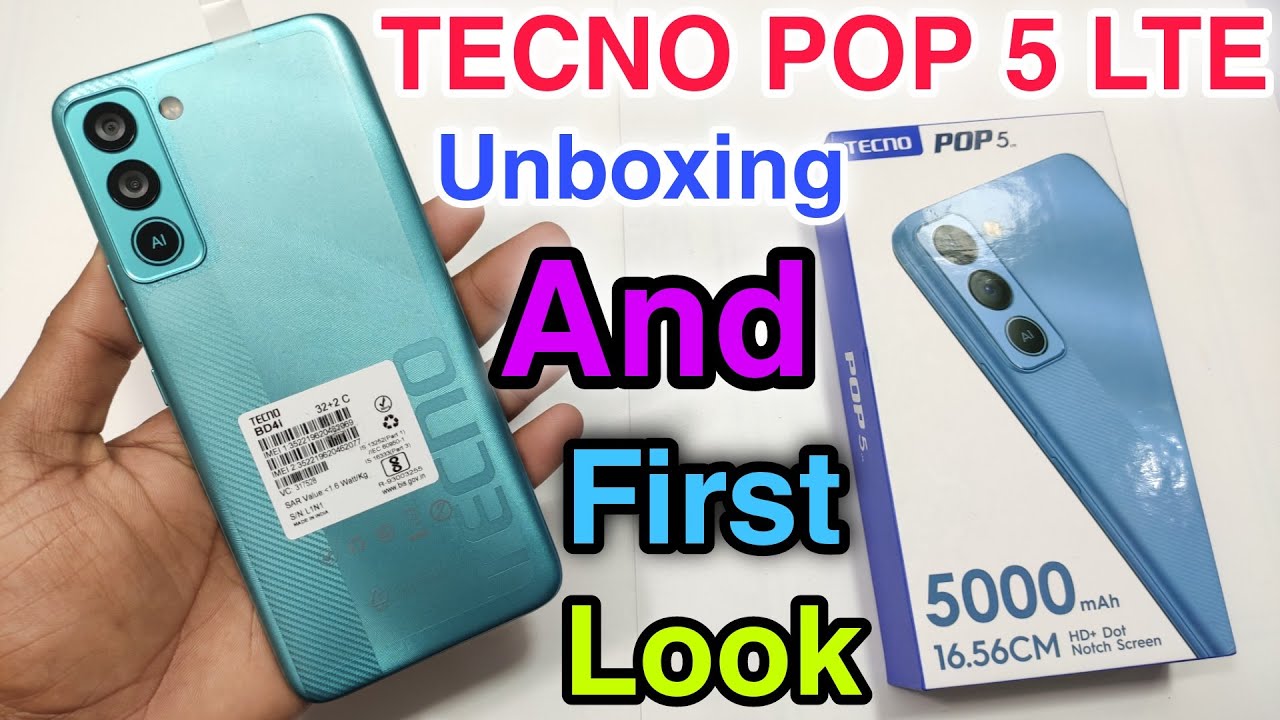 Tecno Pop 5 LTE Unboxing And First Impression || Tecno pop 5 Camera test , Features, 5000mAh Battery