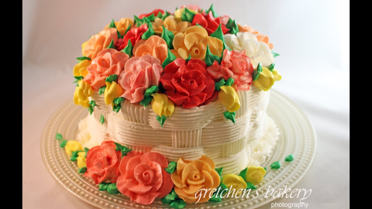 Basketweave Flower Cake for Beginners