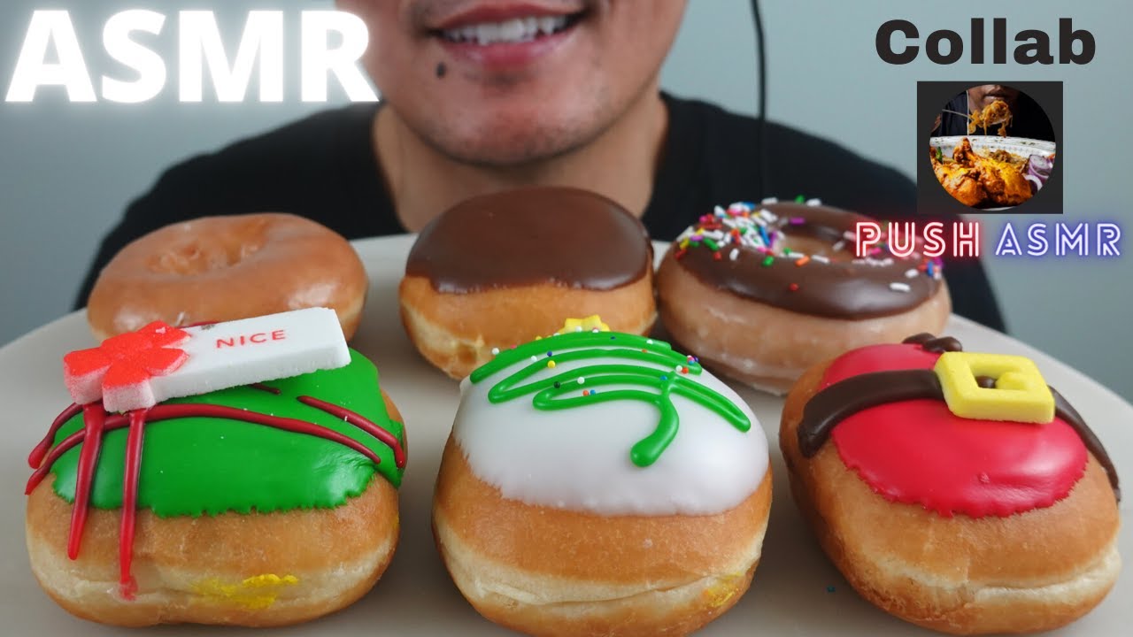 ASMR | Krispy Kreme Holiday Donuts ~ with @PushASMR | The Hangry Mole