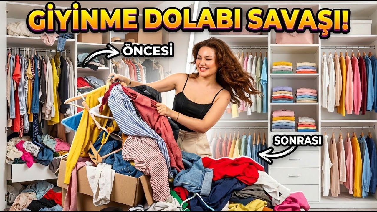KIYAFETLERİMİN ALTINDA KALDIM... 🫣 Büyük Dolap Temizliği