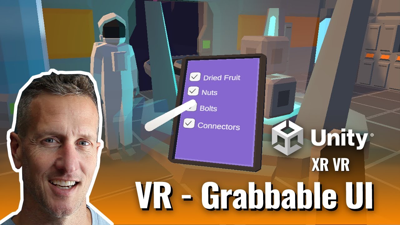Unity VR XR Interaction Toolkit Захватываемый планшет с пользовательским интерфейсом Canvas