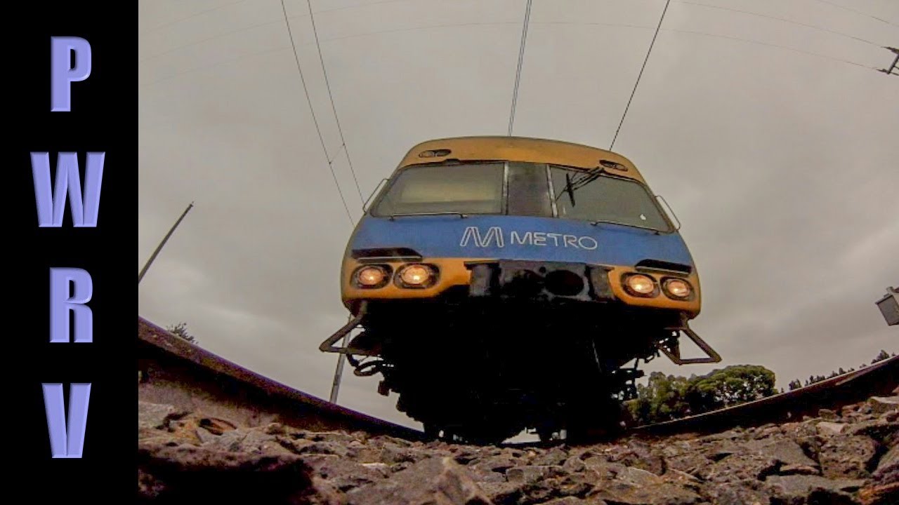 TRAIN OVER CAMERA! - Metro Trains Comeng e.m.u's Sunbury, Melbourne, Victoria Australia