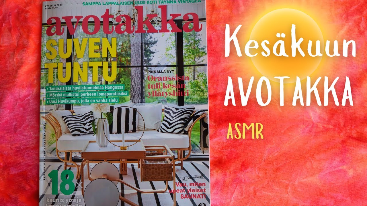 ASMR SUOMI - Rentouttava lehden selailu - Avotakka Kesäkuu