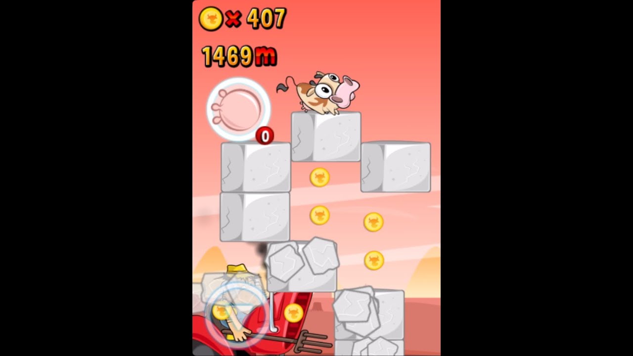 Tots els Cops de Forca del Run Cow Run del Fons Vermell,  la partida i els xocs de la vaca