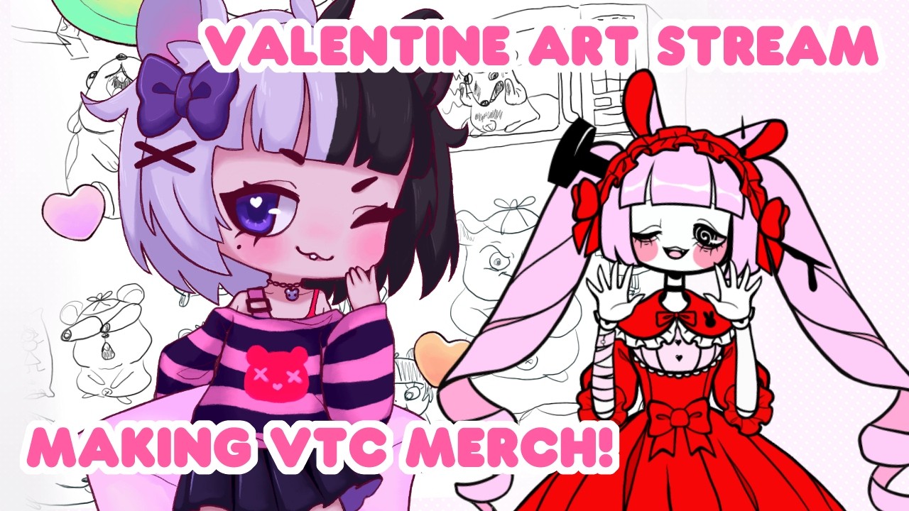 🍰♡ CUTE HAMPTER HOURS More Valentine Art w/ Bunny!  ♡ Vtuber VOD ⟡♡
