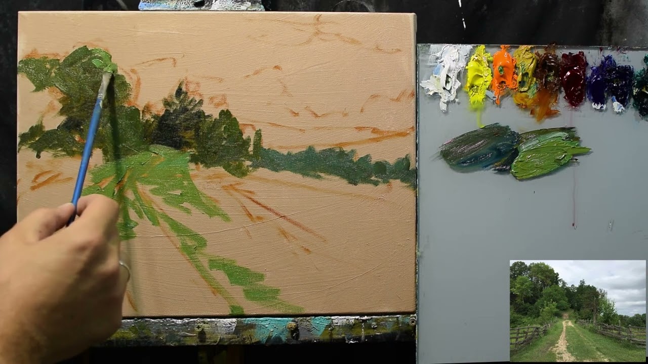 🎨 Mastering Loose Impressionism: Stunning Oil Painting Tutorial of a Serene Landscape! 🌳