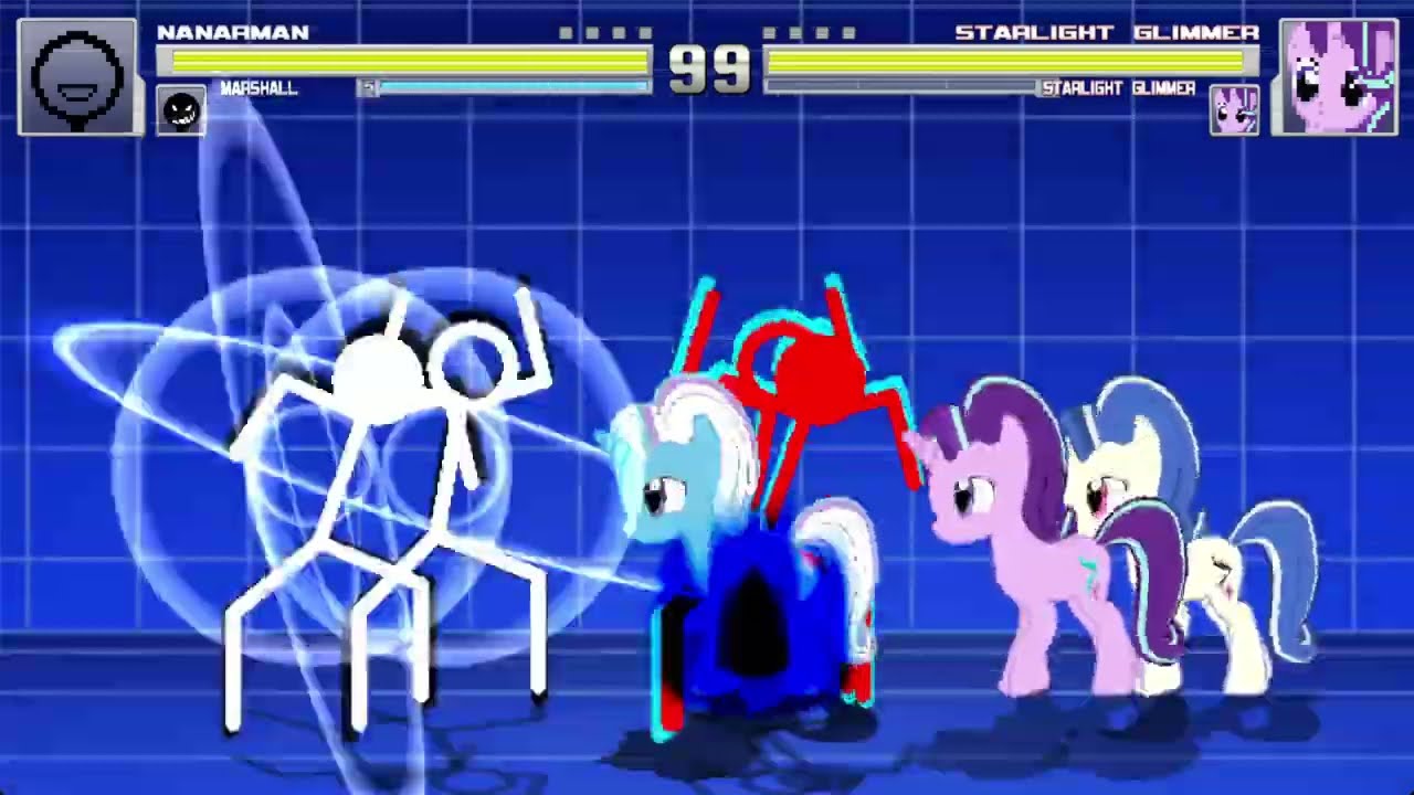 MUGEN: Nanarman (X2) and Marshall (X2) (Both 12p and 8p) VS Starlight Glimmer (X4) (Remake)
