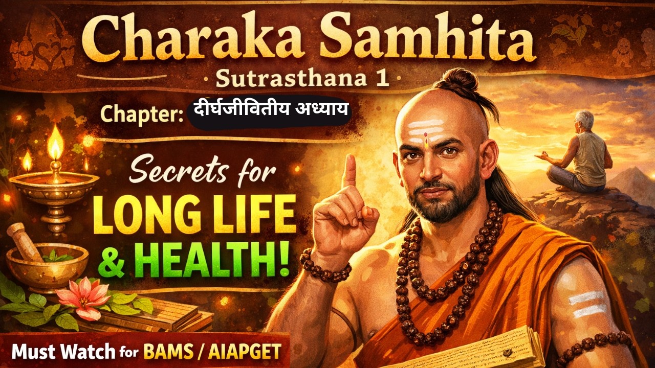 Charaka Samhita Sutrasthana Chapter 1 | Dirghajivitiya Adhyaya Explained | AIAPGET & BAMS Must Study