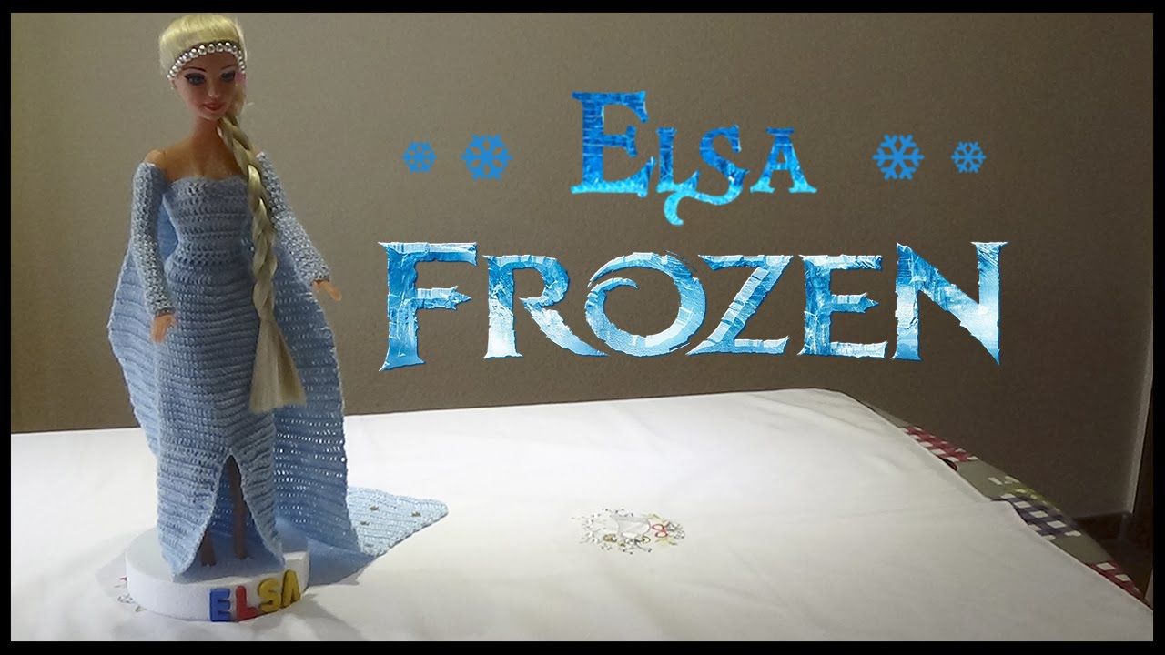 Vestido de Elsa a crochet para Muñeca