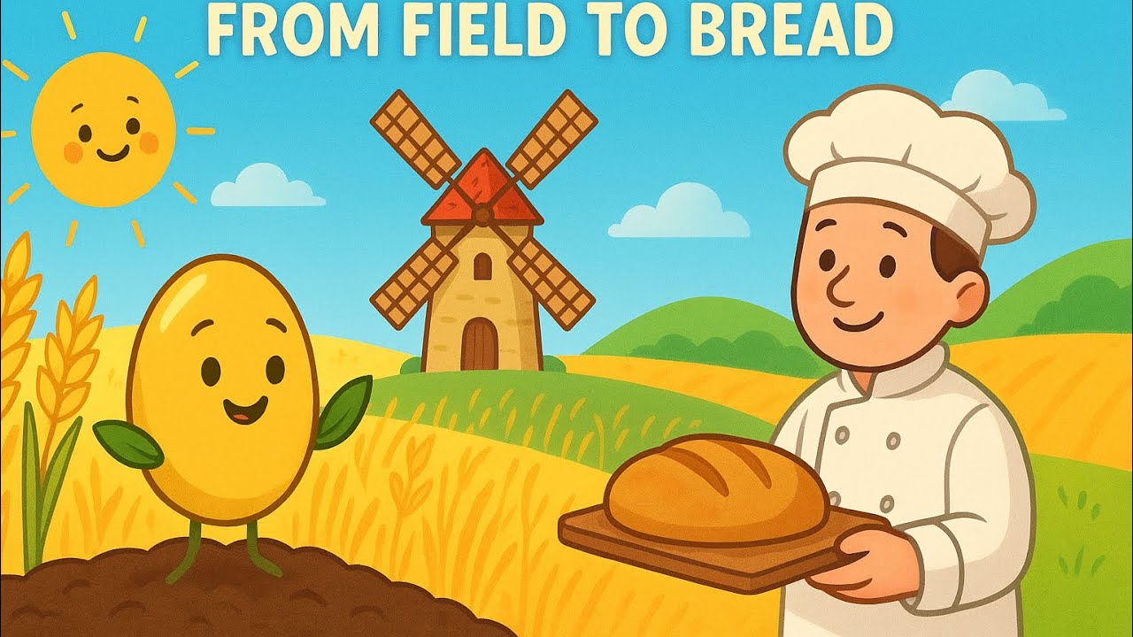 The Journey of Little Grain | From Seed to Bread | Kids Educational Story