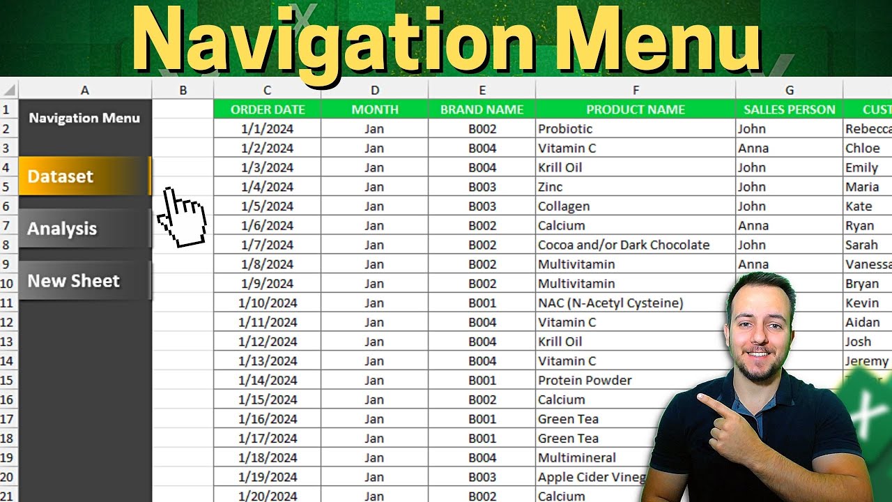 How to Make a Navigation Menu in Excel | Interactive Colors | Dashboard Panel