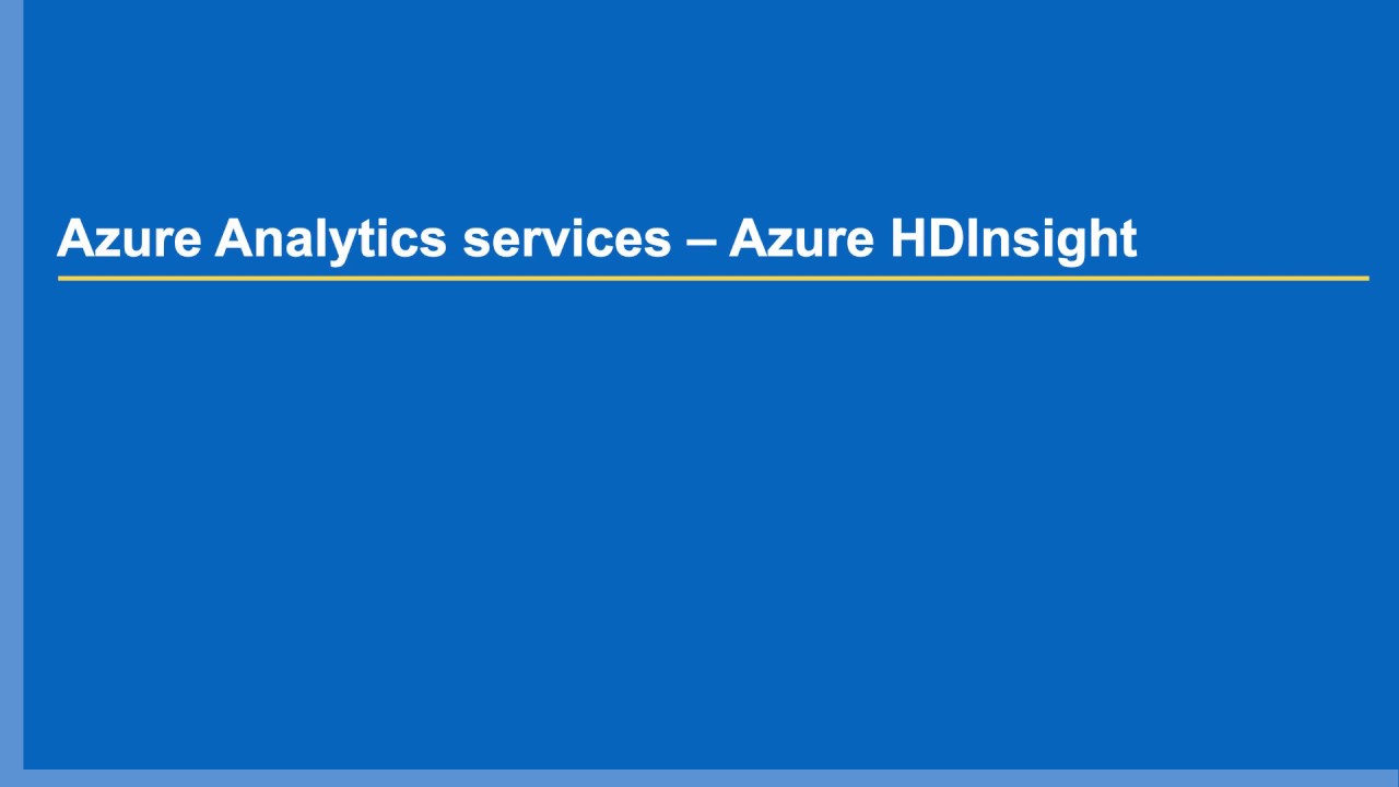 Azure HDInsight overview