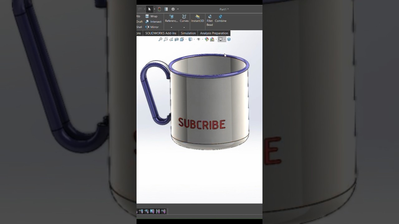 Mug #engineering #automobile #solidworks #design3d #cnc #mechanicalengineering #solidworks3d