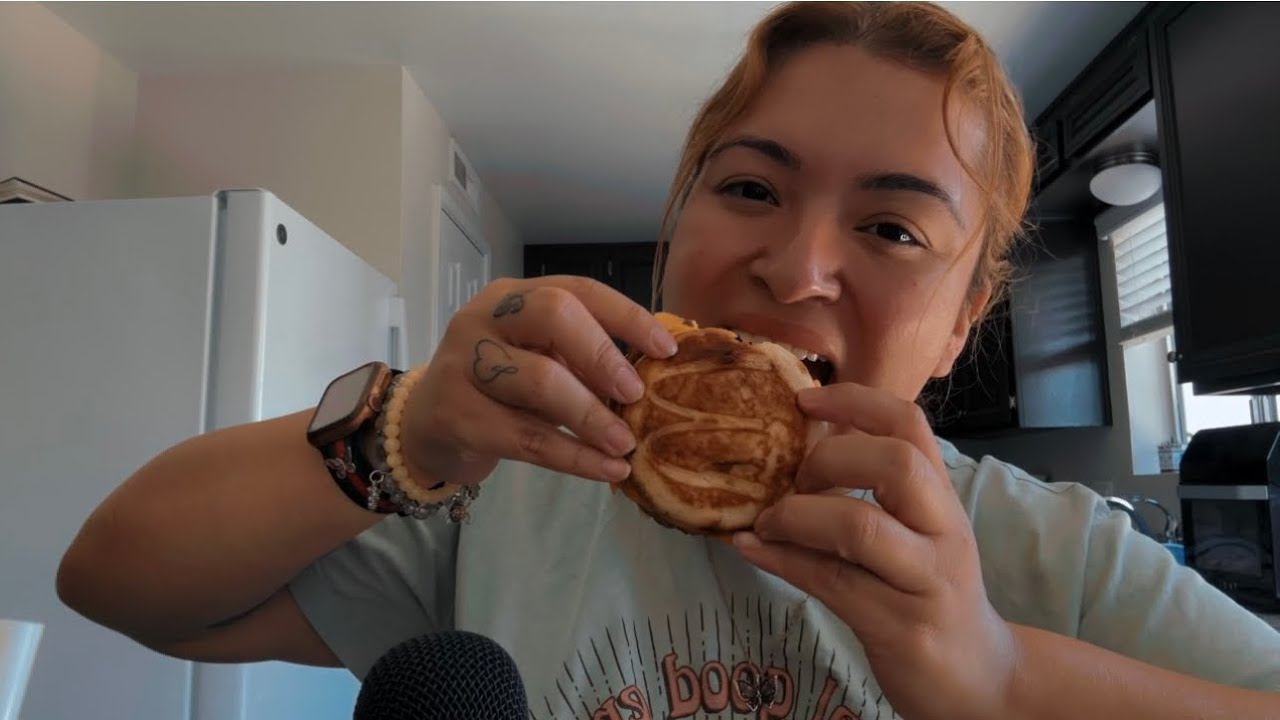 ASMR| Eating McDonald’s breakfast & chatting- eating sounds
