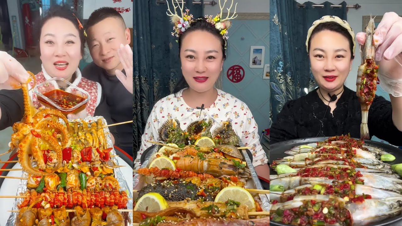 Yummy #356 Seafood 🦐, 🦪, 🐙🤤 🦐🦐. Shrimp  🦐 🦐 Oyster 🦪🦪 ...#mukbang #seafood #yummyfood 
