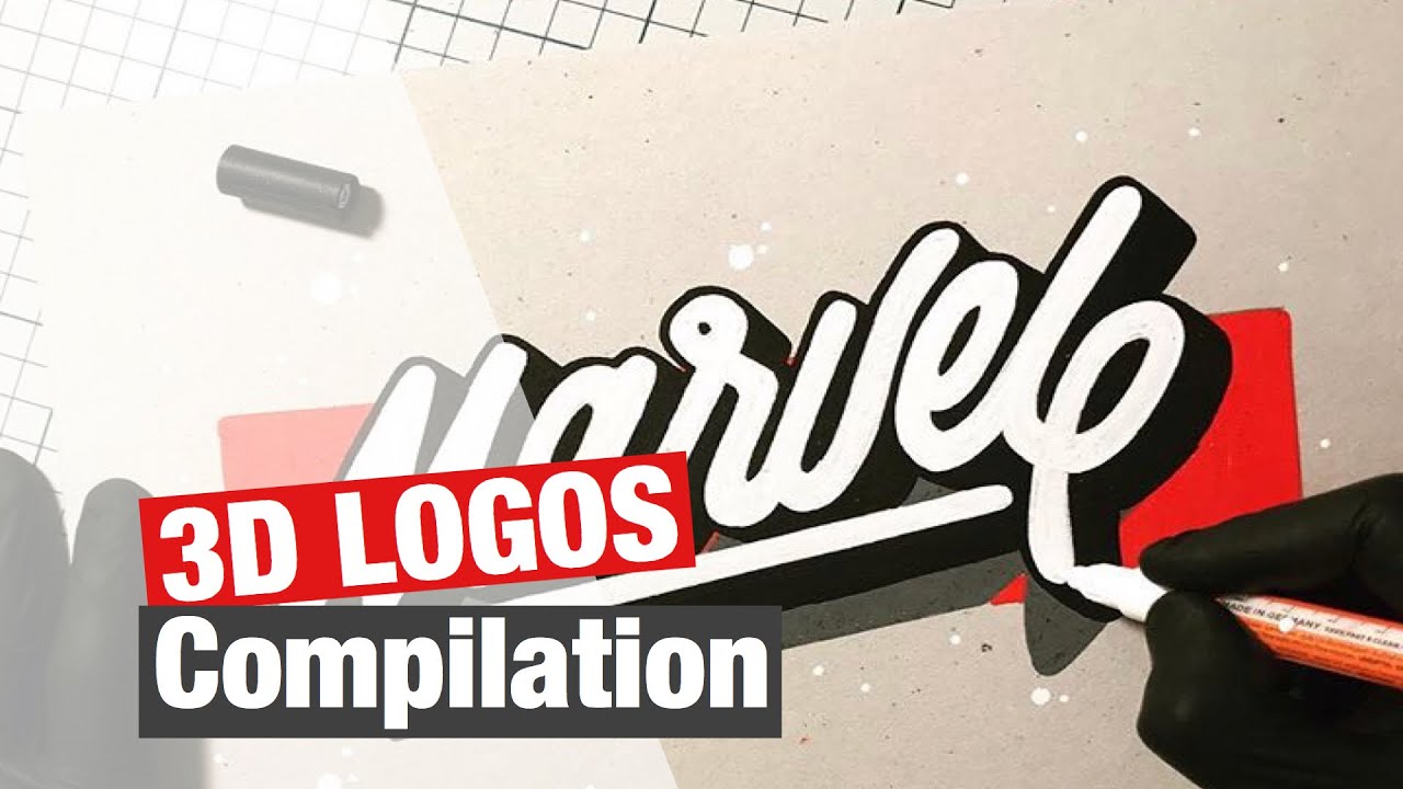 3D Hand Lettering COMPILATION of Famous Logos - January 2019 by Ritchie Type