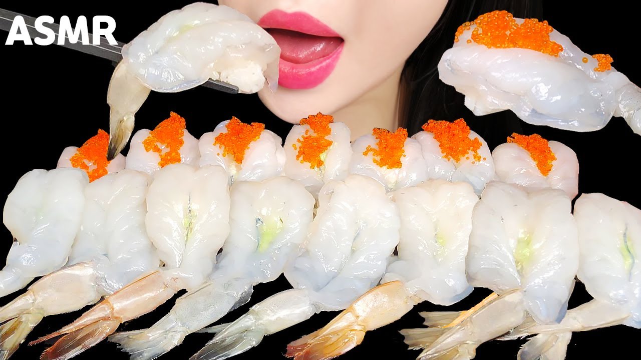 생새우 초밥 먹방 ASMR MUKBANG RAW SHRIMP SUSHI EATING SOUNDS