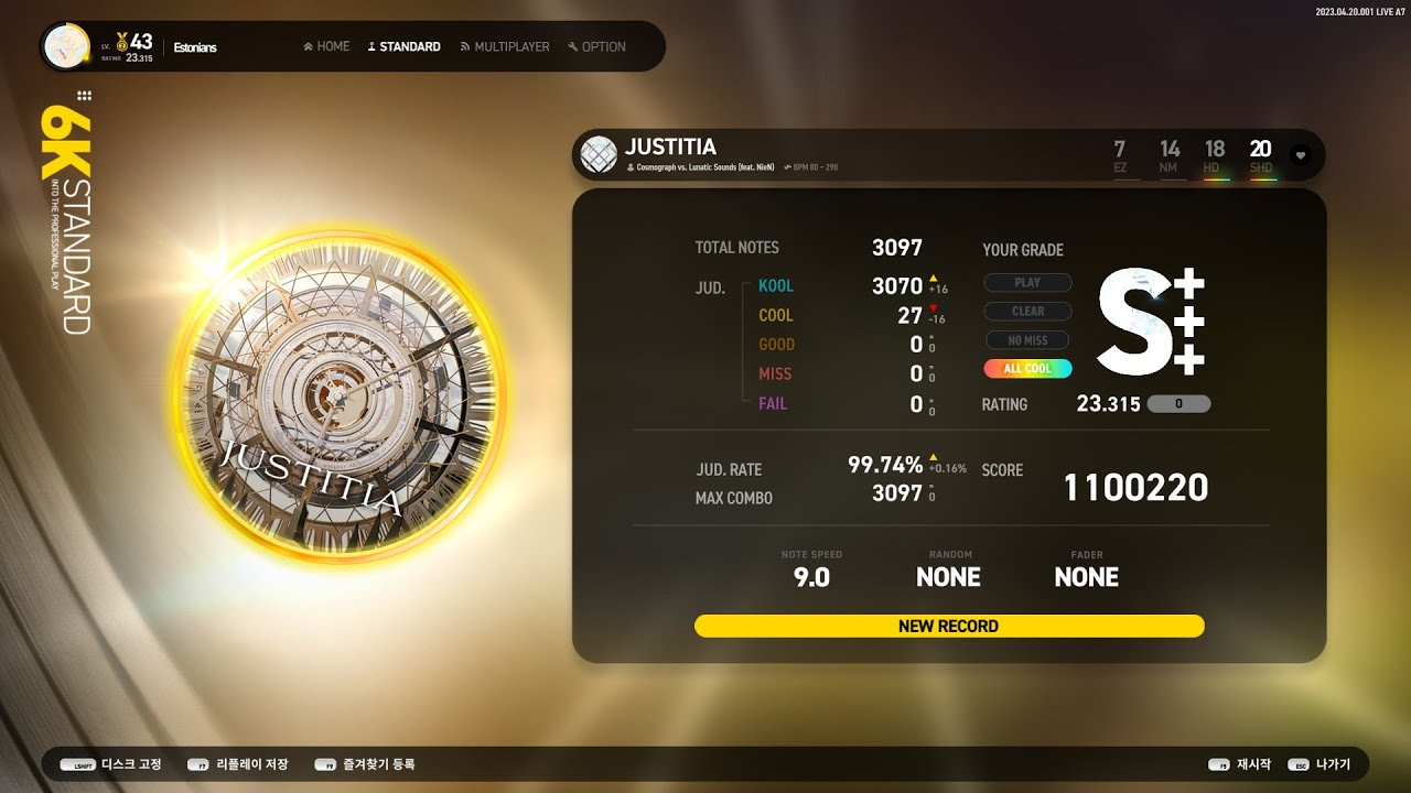 JUSTITIA 6K SHD 110만 | EZ2ON REBOOT : R