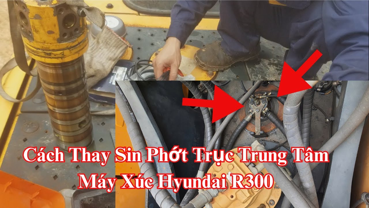 Как заменить центральный уплотнитель экскаватора Hyundai R300 | Уплотнение Tam Thong для экскаватора