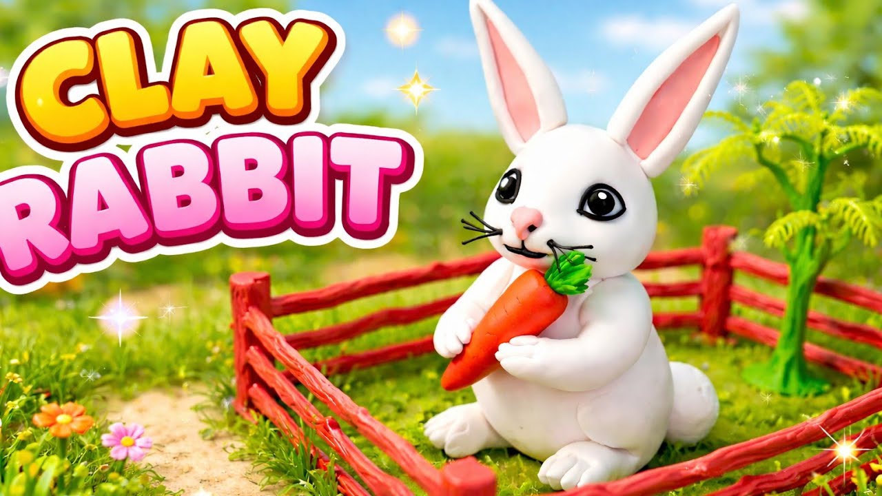 Clay Rabbit Making | Satisfying Clay Art | Miniature Clay Rabbit | Polymer Clay Rabbit Tutorial #diy