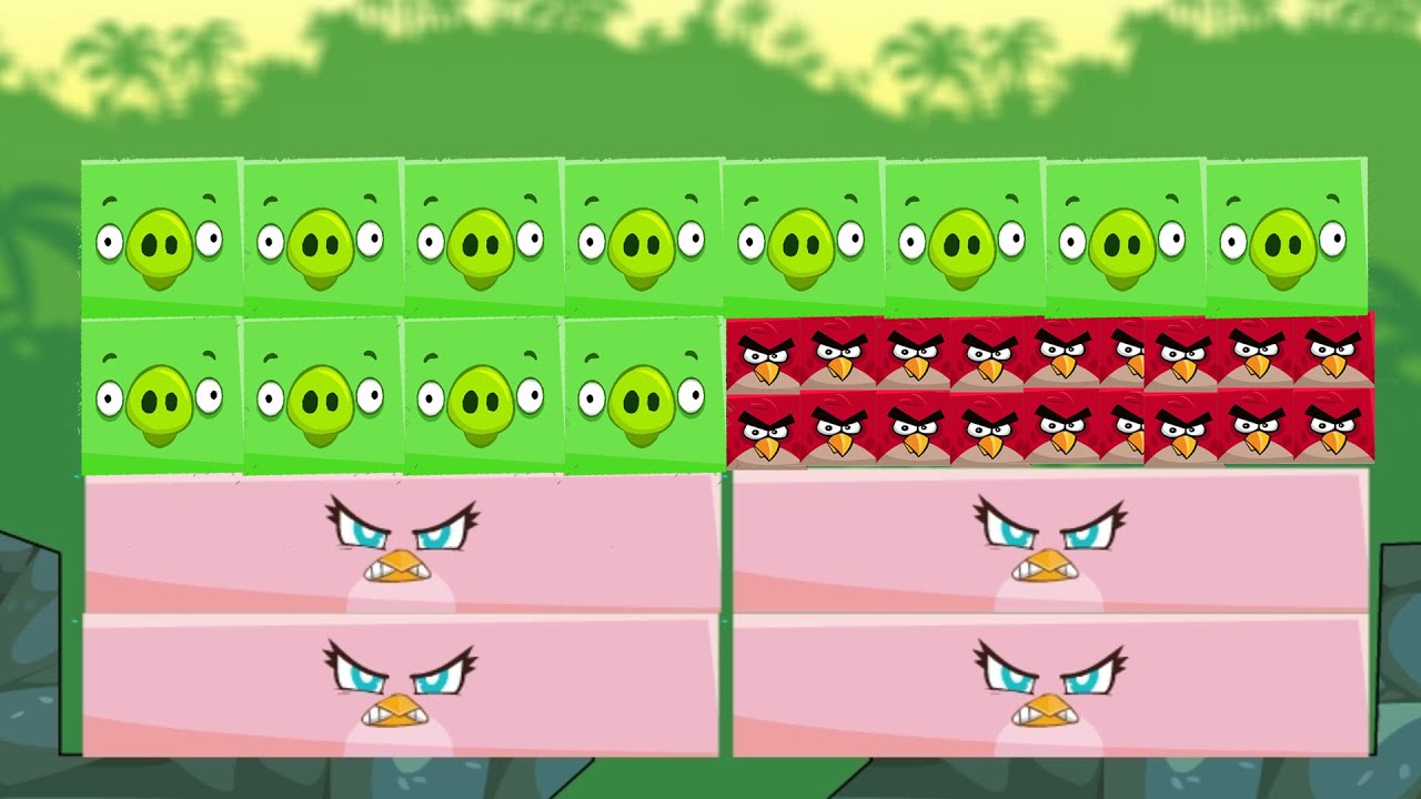 Angry Birds Kick Piggies - TRANSFORM THE TINY SQUARE BIRDS TO FORCE OUT ALL SQUARE PIGGIES!