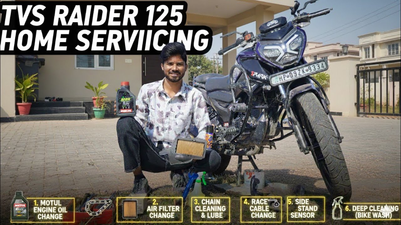 tvs raider125 ghar par service🏍️kaise kare |  tvsraider sarvice | #tvsraider #bikesarvice #mrzx2004 