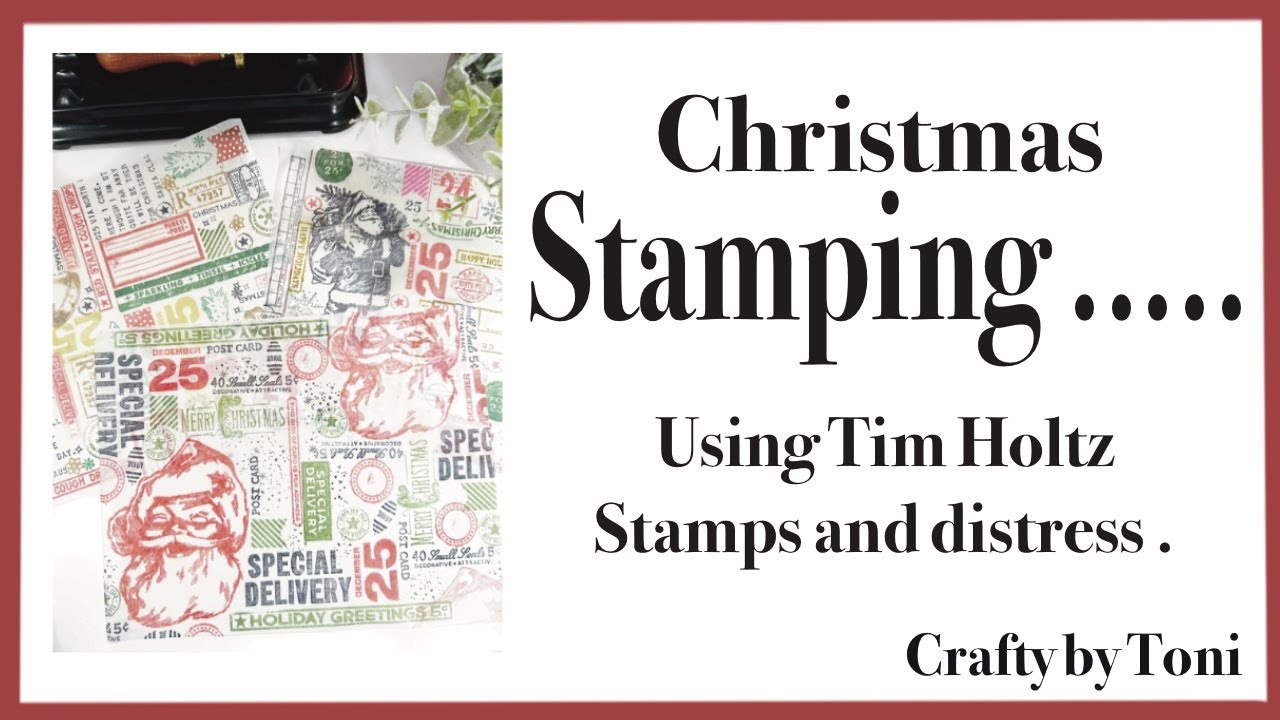 CHRISTMAS Tissue Paper……Using **TIM HOLTZ** Stamps & Distress Oxide Ink Pads…………