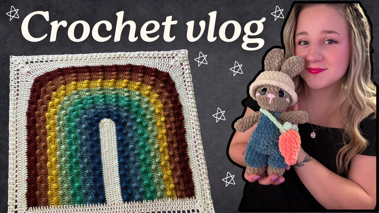 Designing a Crochet Bunny Pattern & Crocheting a Rainbow Baby Blanket + Random Fun