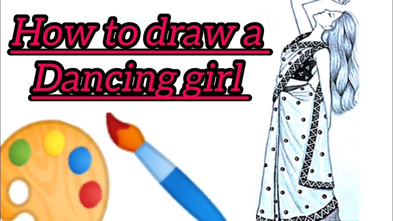 How to draw a dancing girl with pencil || Traditional dancing girl sketch