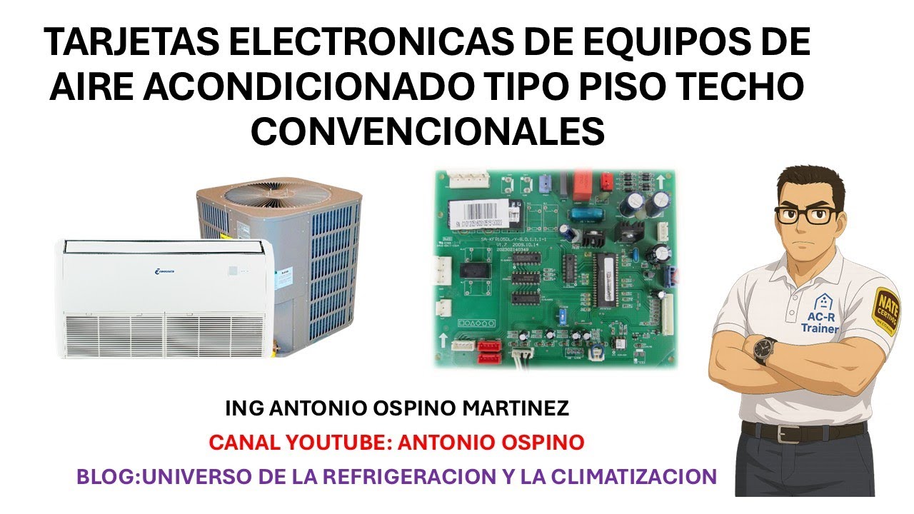 TARJETAS ELECTRONICAS EN AIRE ACONDICIONADO TIPO PISO TECHO CONVENCIONAL Y CONEXIONES ELECTRICAS