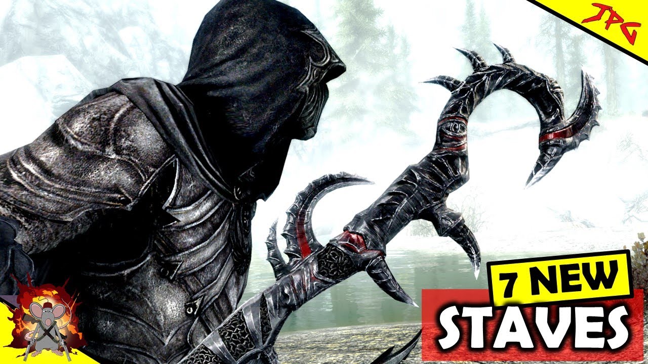 Новые посохи для Skyrim! Добавлено 7 новых! Как зачаровать свой собственный! Торговец мастером Не...