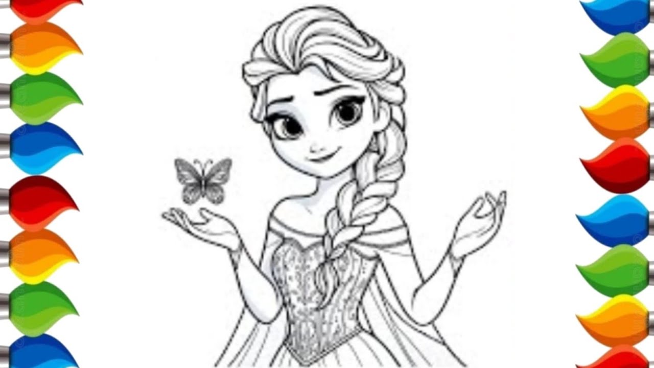 Cute Elsa Frozen mermaid Drawing for Kids | Painting & Coloring for Toddlers | Let’s Draw Together 