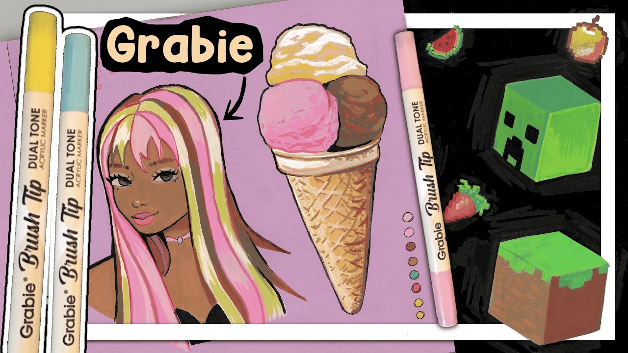 Are these VIRAL TIKTOK markers actually good? 🤔 🤔🎨 ARTIST REVIEWS Grabie Acrylic Paint markers