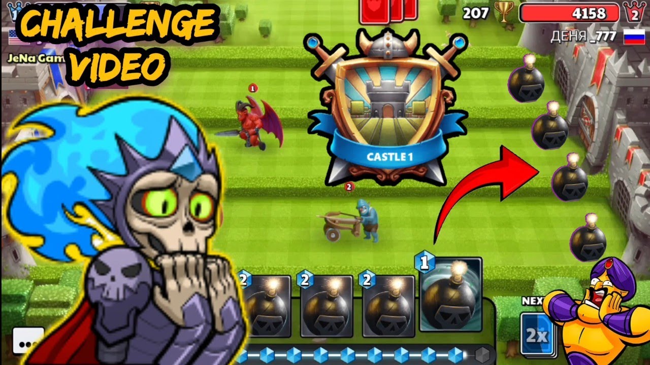 Attacking Opponents Castle With Only 💣 Bomb cards! CASTLE CRUSH 