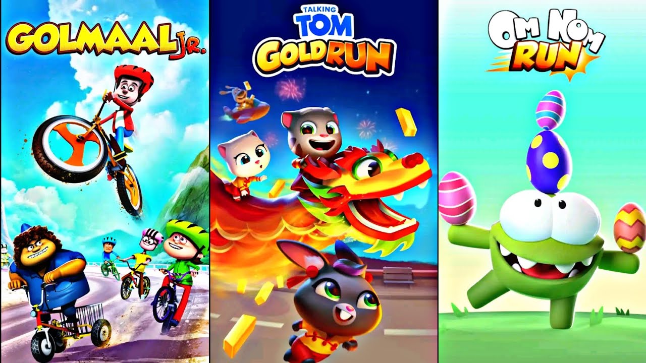 I Tried 3 Amazing Mobile Games | Golmaal Jr, Talking Tom Gold Run, Om Nom Run | Fun Unbox Review 🤩❤️