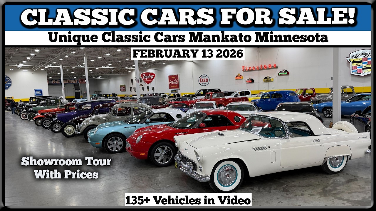 CLASSIC CARS FOR SALE!!  LOT WALK VIDEO Unique Classic Cars Mankato February 2025