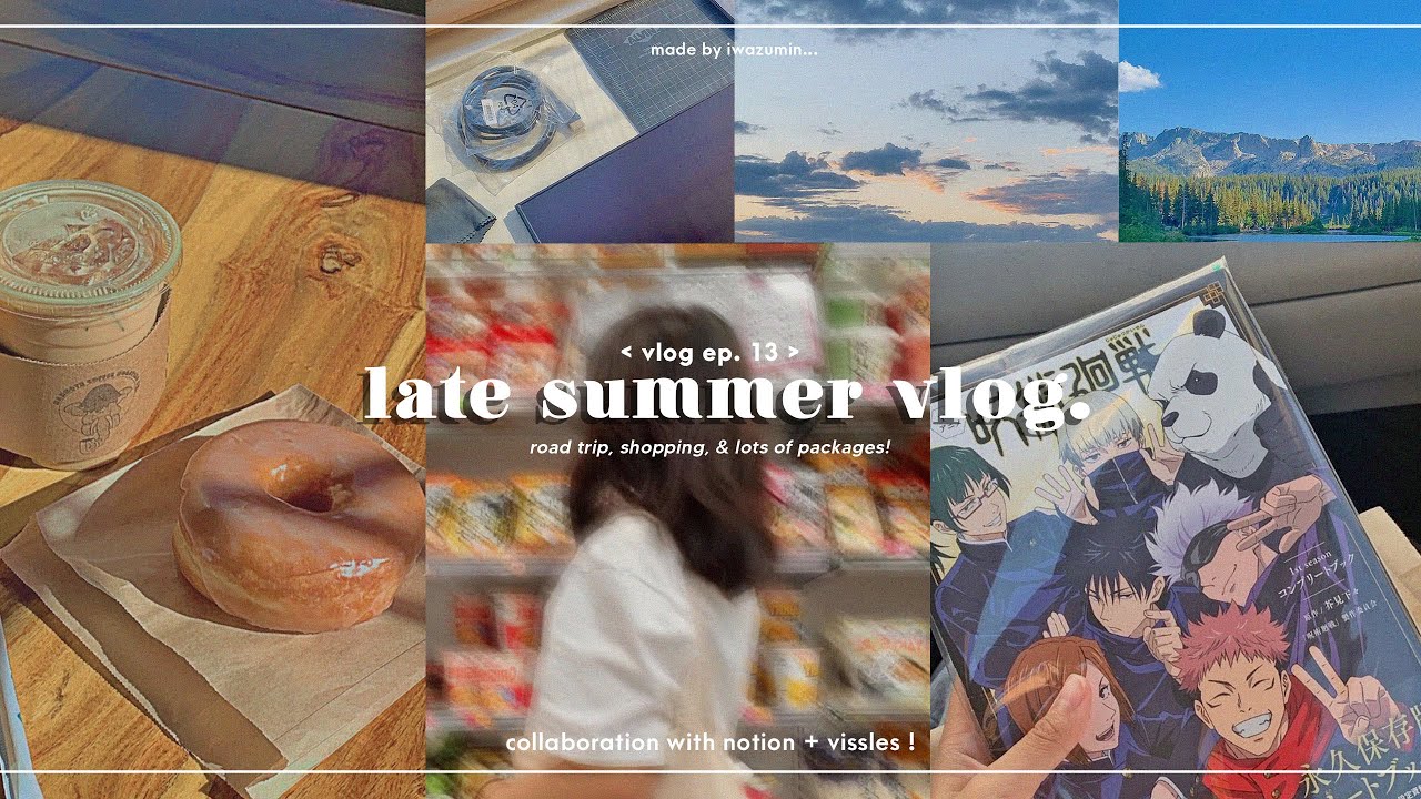 late summer vlog 🎏 :: road trip, shopping hauls, kazuha’s banner, notion set-up + new [vissles] !