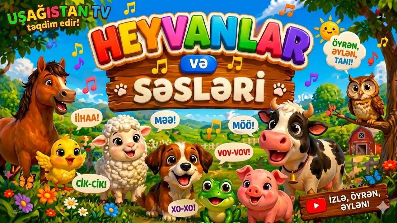 Heyvanlar və Səsləri 🐶🐱 | Uşaqlar üçün öyrədici video