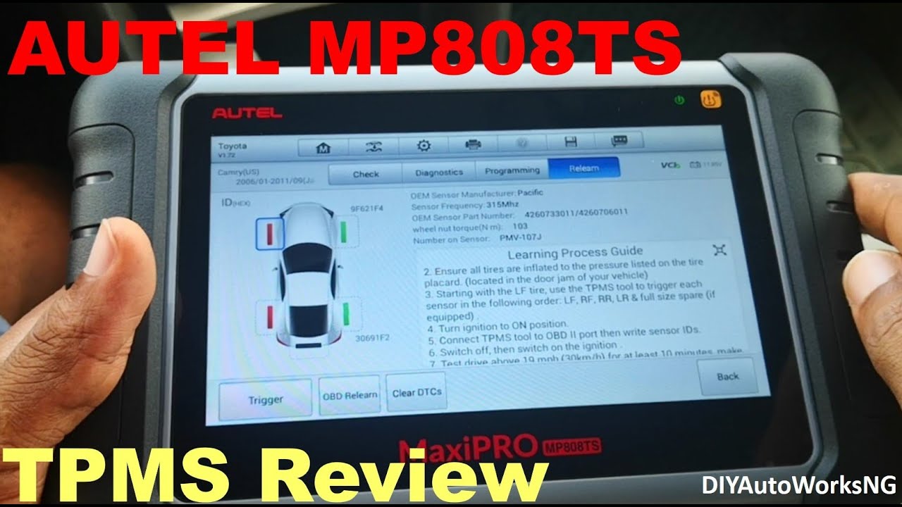 Обзор функций TPMS: Autel MaxiPRO MP808TS