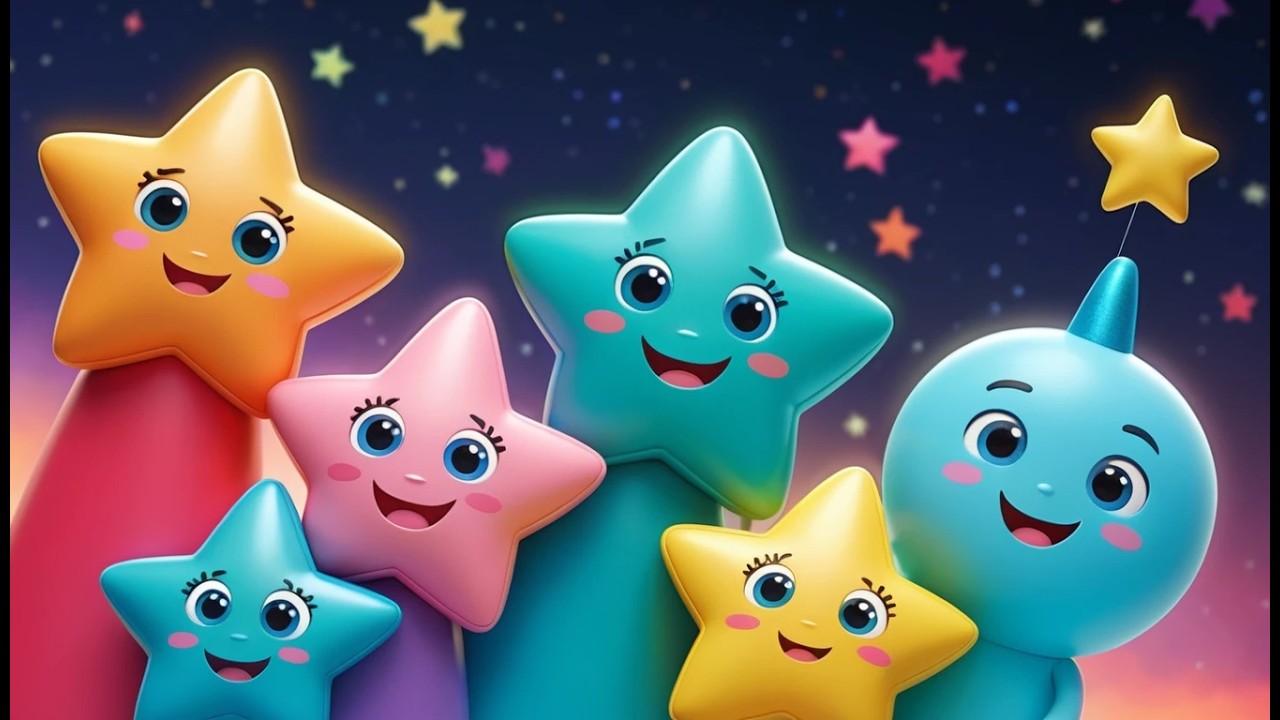 Nueve Pequeñas Estrellas de Juguete Brillan | Canción de Cuna y Rimas para Dormir