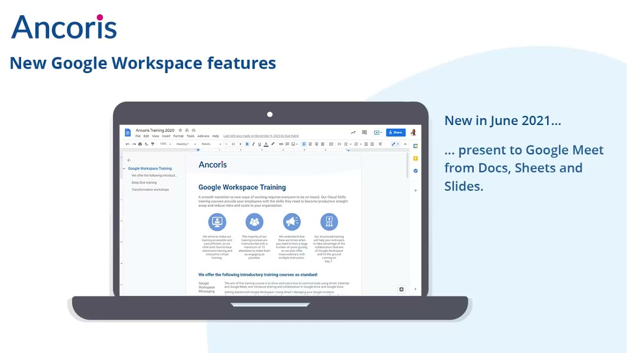 Present to Google Meet from Docs, Sheets and Slides